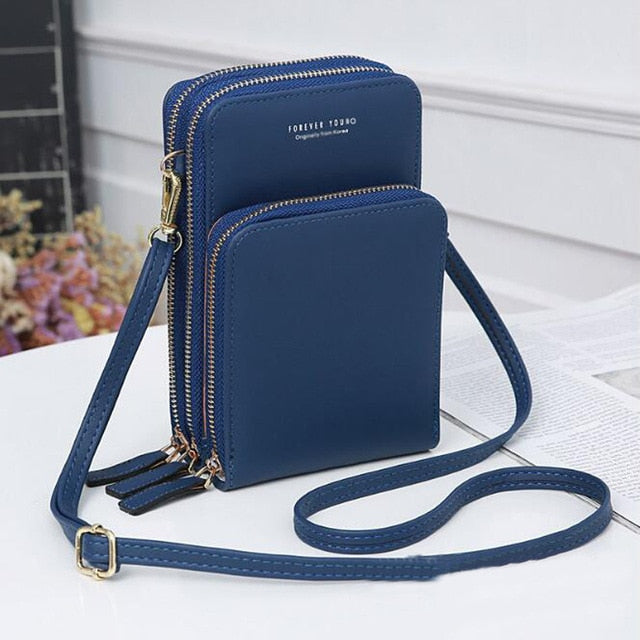Bolsa Transversal Small com 3 repartições 0 karavelas Azul Marinho 