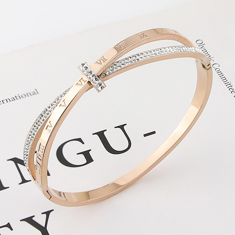 Bracelete Jade Com strass 0 karavelas Rose Gold 