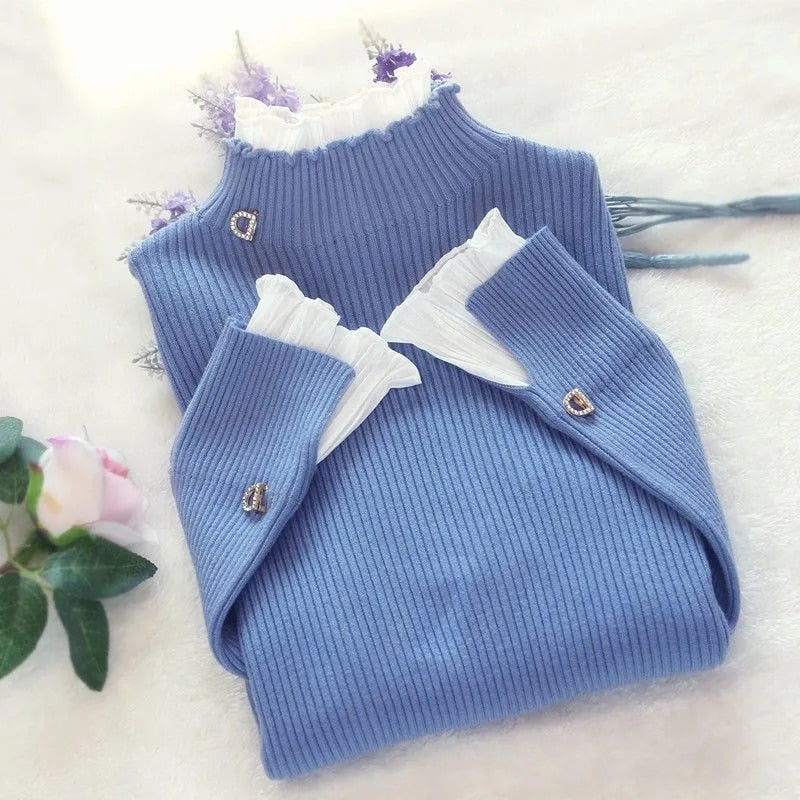 Suéter Plissado Elegante 0 karavelas Azul PP - 40kg 