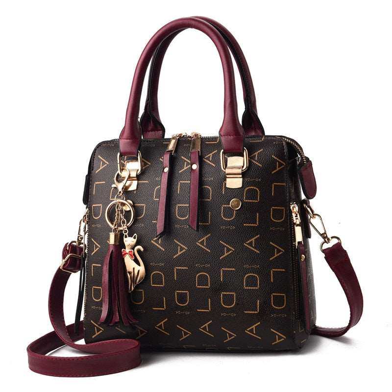 Bolsa Diana Estilosa Classic Luxo de Mão e transversal 0 karavelas Vinho 