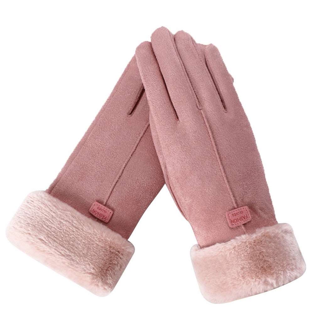 Luva Polo Touch Screen de Couro Sintético 0 karavelas Rosa 