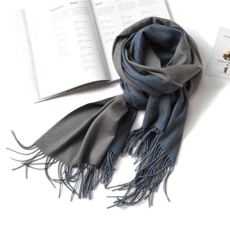 Cachecol de Cashmere Elegante Luxo 0 karavelas Chumbo 