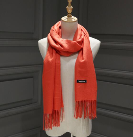 Cachecol de cashmere liso de luxo - Luxury Scarf 0 karavelas Laranja 