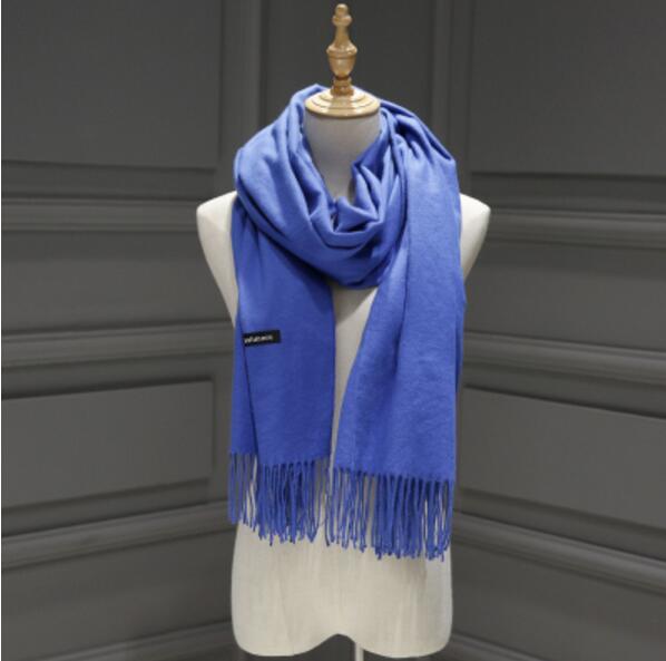 Cachecol de cashmere liso de luxo - Luxury Scarf 0 karavelas Azul 
