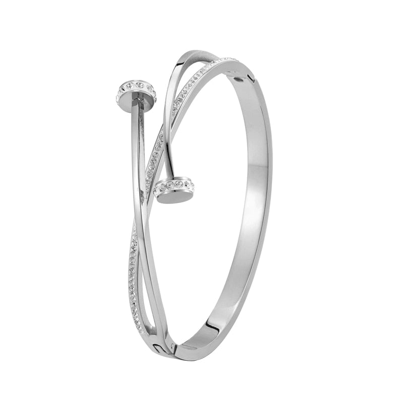 Bracelete Lady com Strass 0 karavelas Prata 