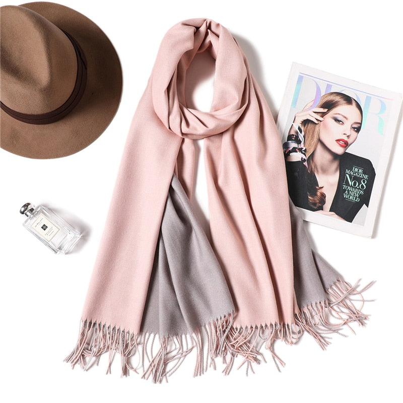 Cachecol de Cashmere Elegante Luxo 0 karavelas Rose 