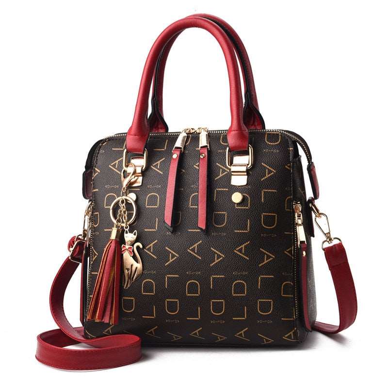 Bolsa Diana Estilosa Classic Luxo de Mão e transversal 0 karavelas Marsala 