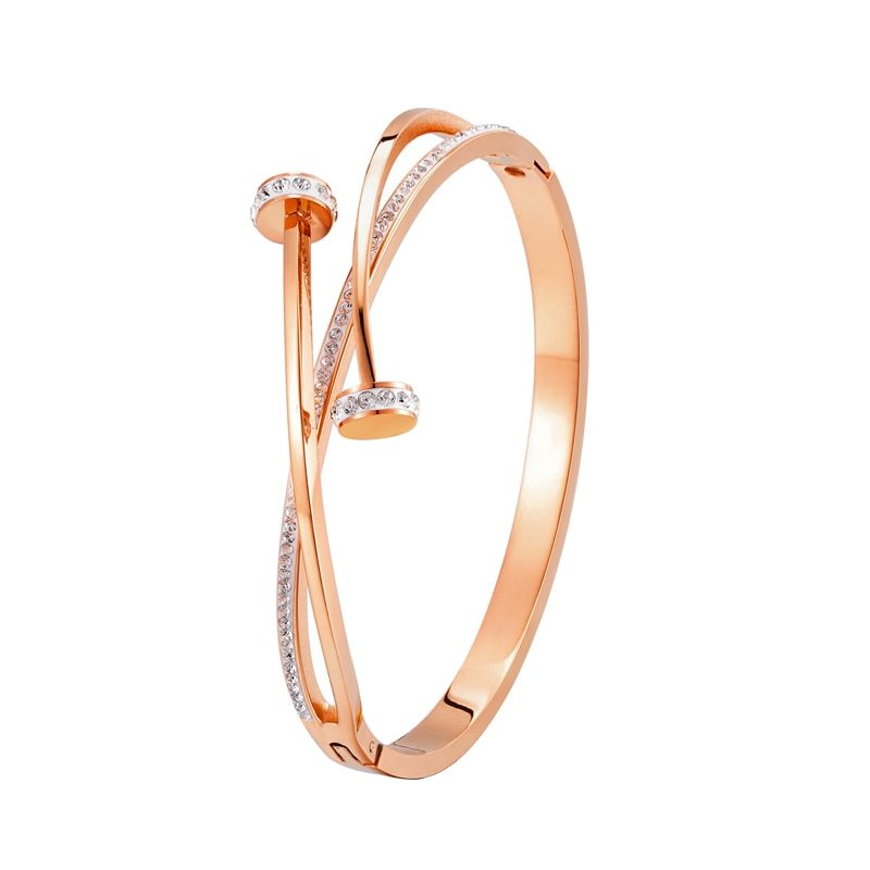 Bracelete Lady com Strass 0 karavelas Rose Gold 