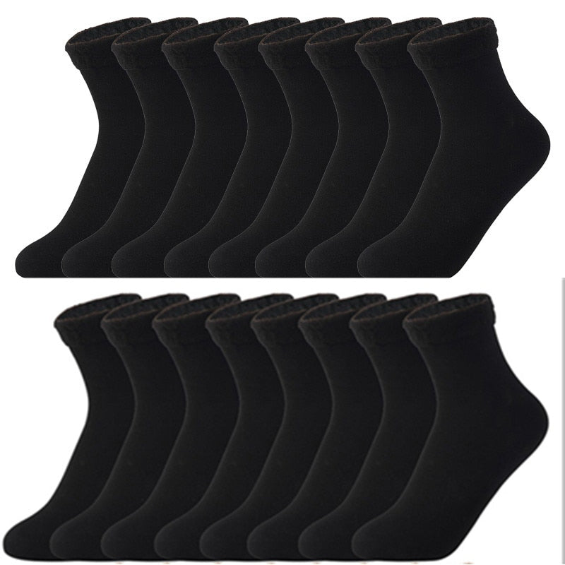 Meias com forro de Lã Térmicas - Kit com 8 Pares 0 karavelas Preto Único 