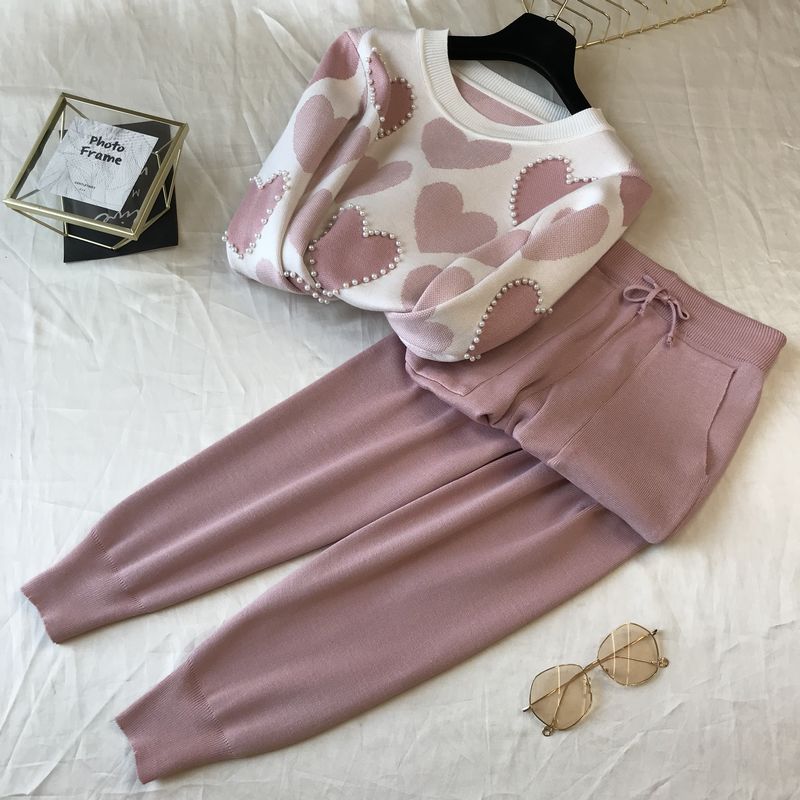 Conjunto Tricô Inverno Luxo Coração em Pérolas 0 karavelas Rosa P 45kg-50kg 