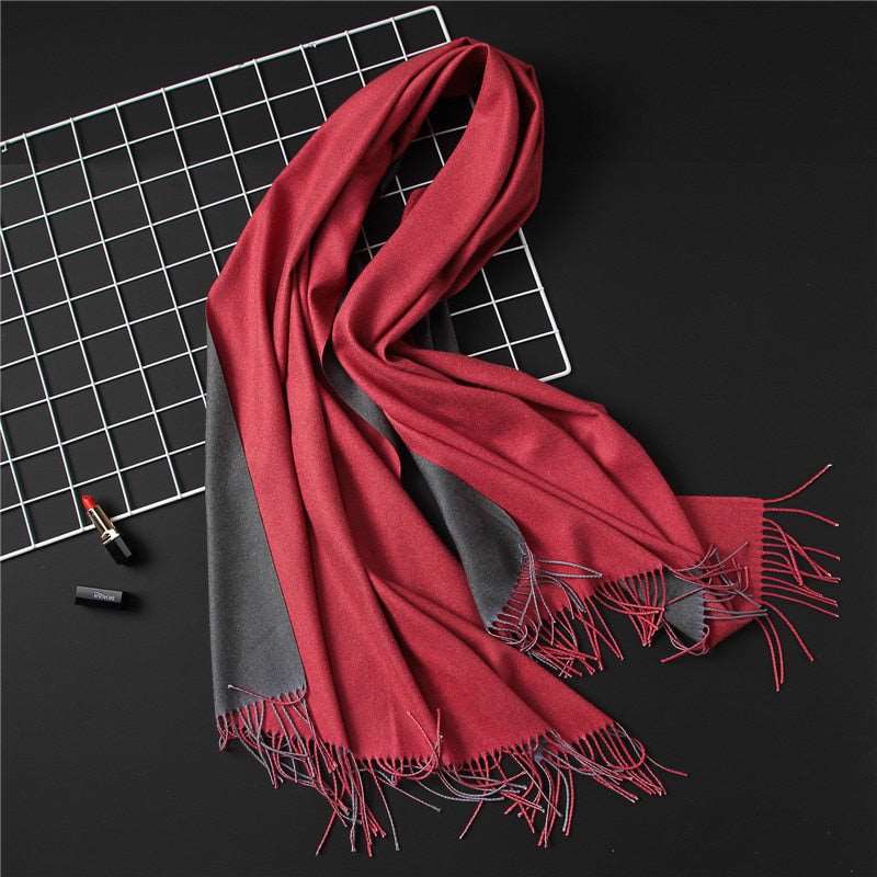 Cachecol de Cashmere Elegante Luxo 0 karavelas Vermelho 