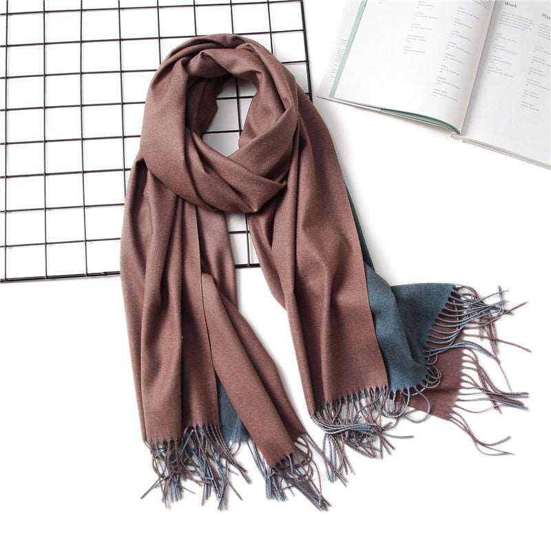 Cachecol de Cashmere Elegante Luxo 0 karavelas Marrom 