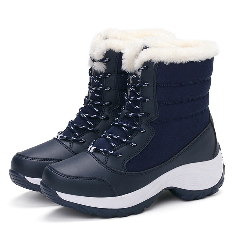 Bota Alba Para Neve Forrada Com Lã Sintética 0 karavelas Azul Marinho 34 