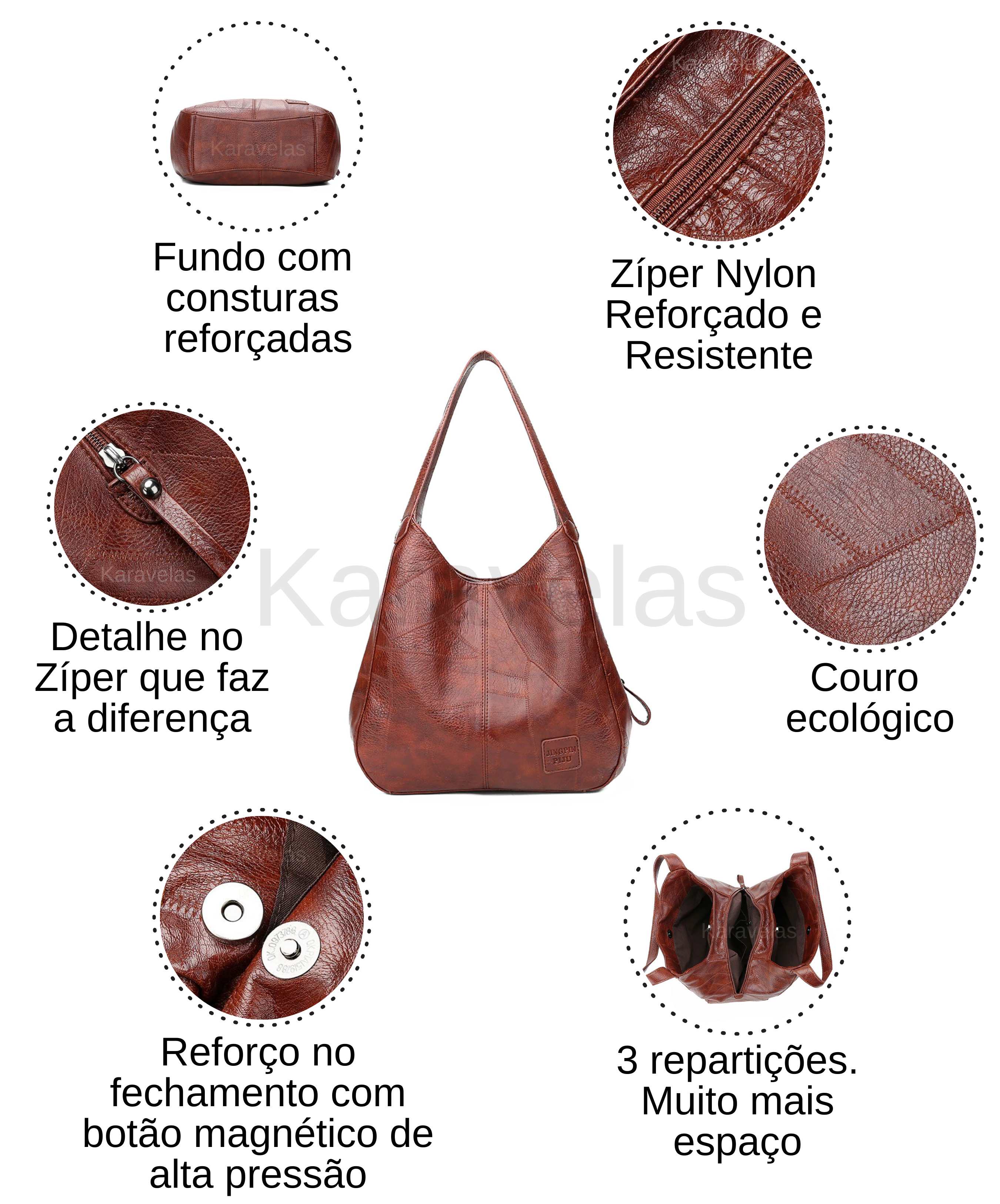 Bolsa Vintage Classic Luxo 0 karavelas 