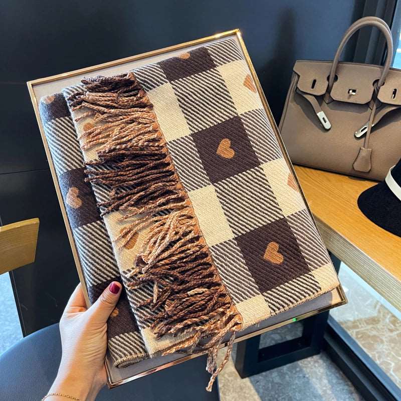 Cachecol Copenhagen Xadrez com Coração de malha Premium 0 karavelas 