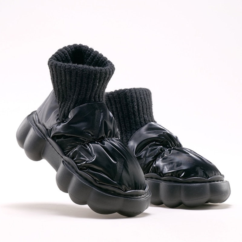 Winter Shoes for Women 2022 Keep Warm Fur Female Snow Boots Trendy Outside High Heels Light Woman Ankle Boot Botas Femininas 0 karavelas Black 36-37 