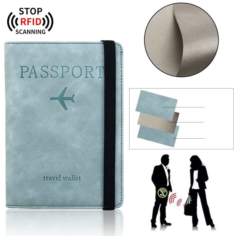 Carteira Porta Passaporte Anti-Furto, Carteira de Viagem com Bloqueador de Dados, Carteira Anti-Furto Compacta para Viagens 