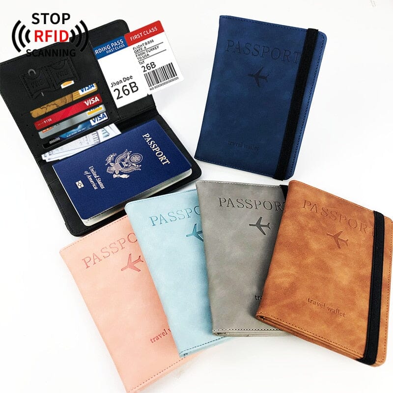 Carteira Porta Passaporte Anti-Furto, Carteira de Viagem com Bloqueador de Dados, Carteira Anti-Furto Compacta para Viagens 