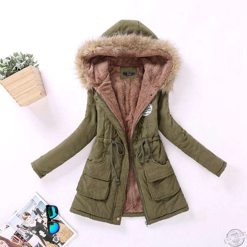 Casaco de Inverno com Capuz e Forro Quente karavelas Verde Militar P 
