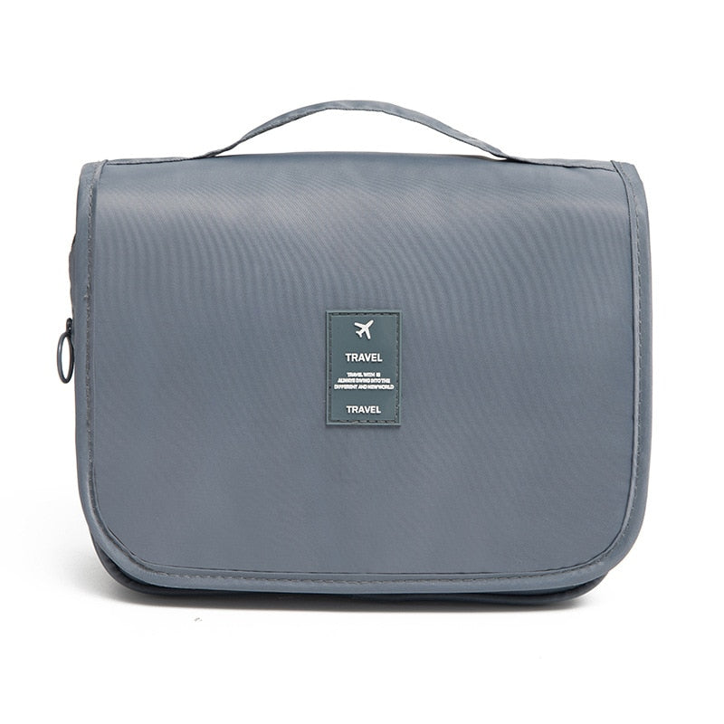 Nécessaire Travel para Banheiro Impermeável com Gancho 0 karavelas Cinza 