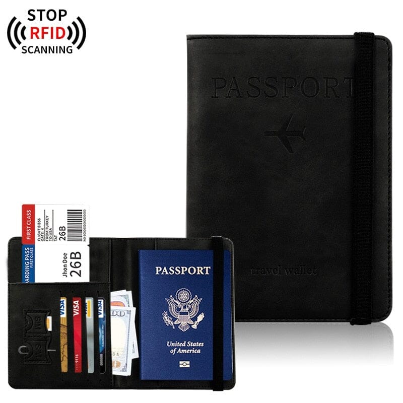 Carteira Porta Passaporte Anti-Furto, Carteira de Viagem com Bloqueador de Dados, Carteira Anti-Furto Compacta para Viagens 