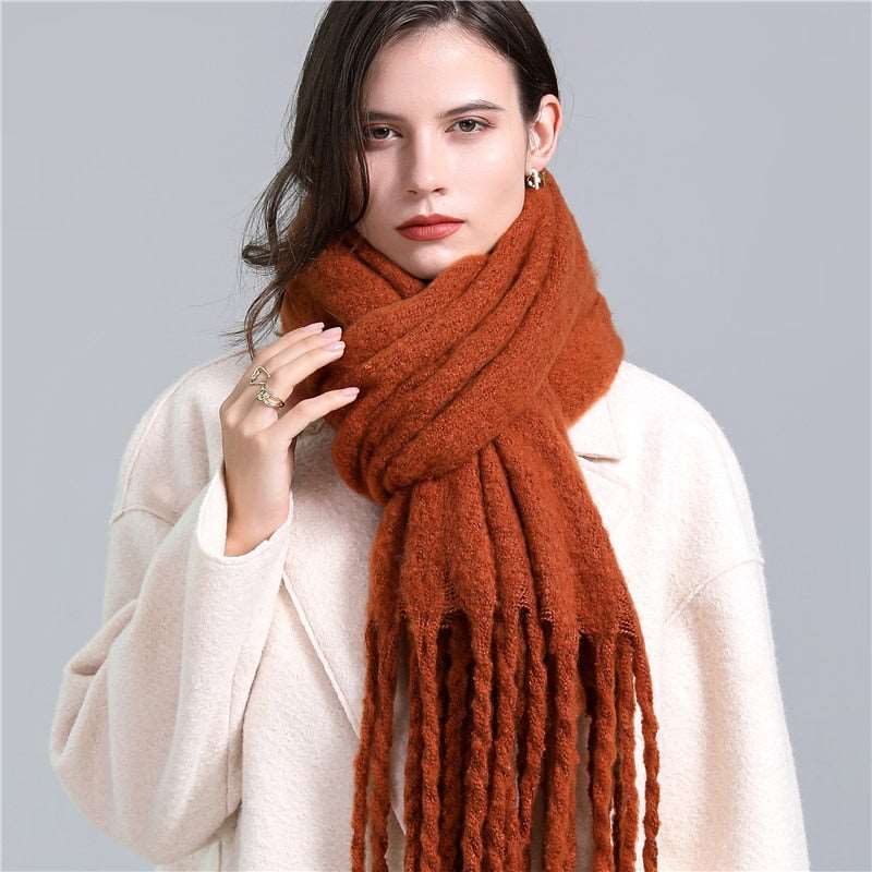 Cachecol Pashmina Cashmere Quente - Cores Lisas 0 karavelas Terracota 