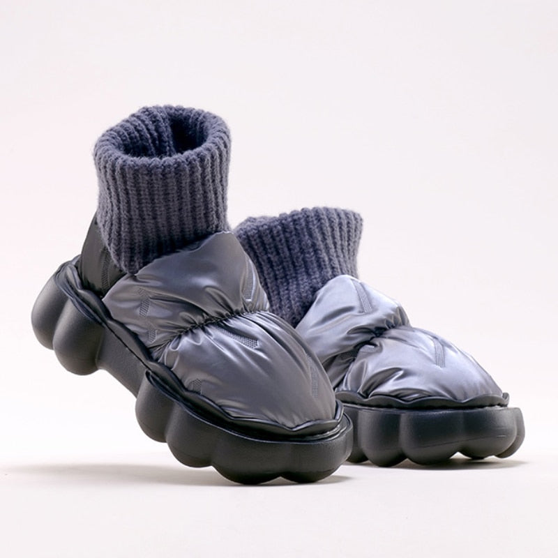 Winter Shoes for Women 2022 Keep Warm Fur Female Snow Boots Trendy Outside High Heels Light Woman Ankle Boot Botas Femininas 0 karavelas Gray 36-37 
