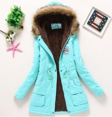 Casaco de Inverno com Capuz e Forro Quente karavelas Azul Tiffany P 