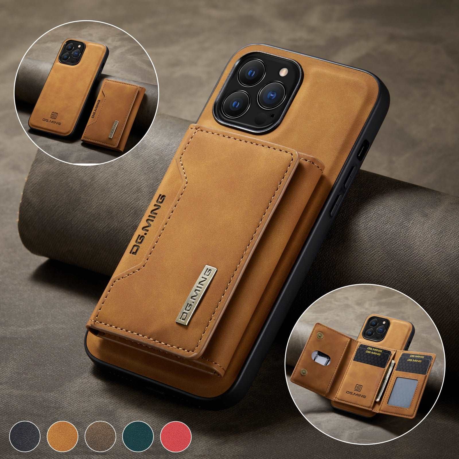 Capa Slim e Carteira de couro vegano magnética exclusiva para IPhone - DG MING 0 karavelas 