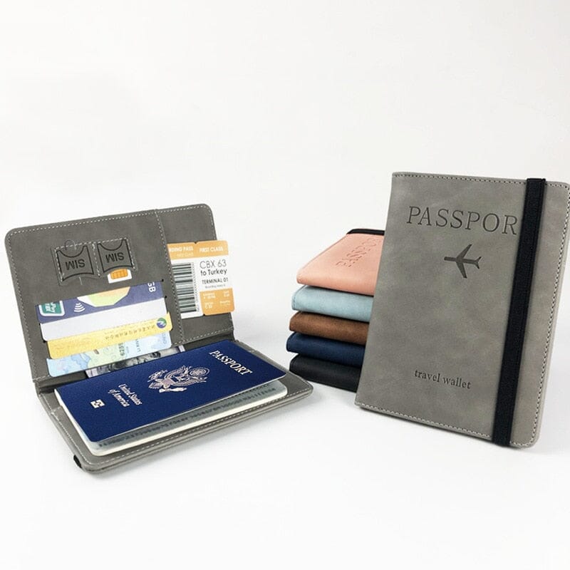 Carteira Porta Passaporte Anti-Furto, Carteira de Viagem com Bloqueador de Dados, Carteira Anti-Furto Compacta para Viagens 