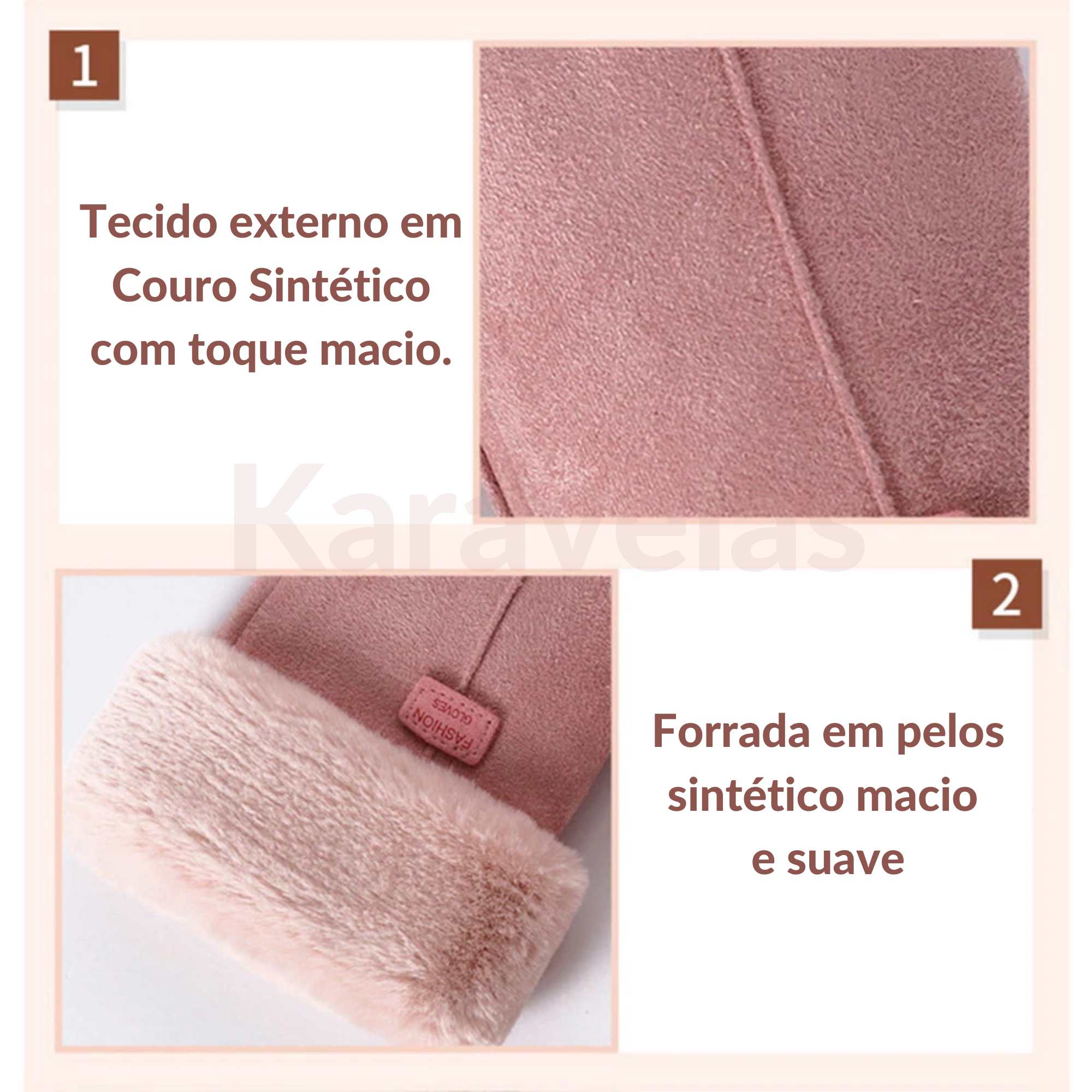 Luva Polo Touch Screen de Couro Sintético 0 karavelas 