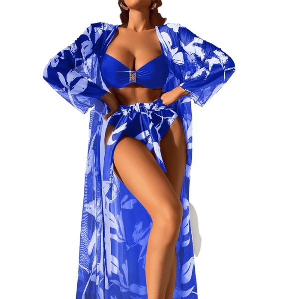 Conjunto de Biquíni DivaFashion- 3 peças karavelas Azul P 