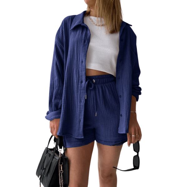 Conjunto Sapphire -2 peças 0 karavelas Azul Marinho PP 