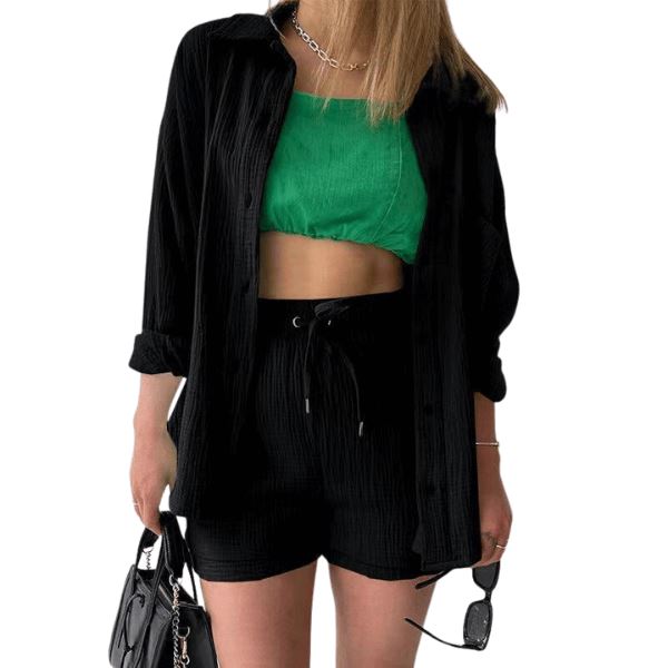 Conjunto Sapphire -2 peças 0 karavelas Preto PP 