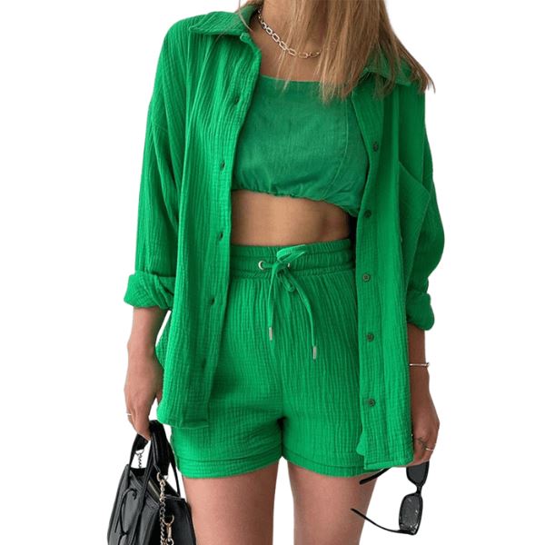 Conjunto Sapphire -2 peças 0 karavelas Verde Esmeralda PP 