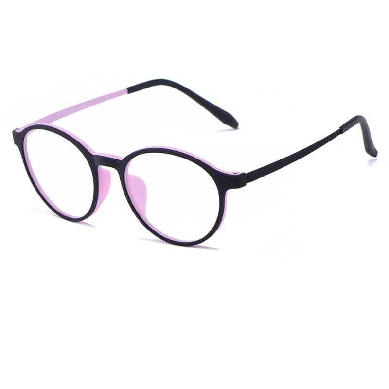 YIMARUILI Ultralight Titanium Alloy TR90 Myopia Glasses Retro Round Optical Prescription Eyeglasses Frame Men And Women H3050 0 karavelas Black Pink Frame 